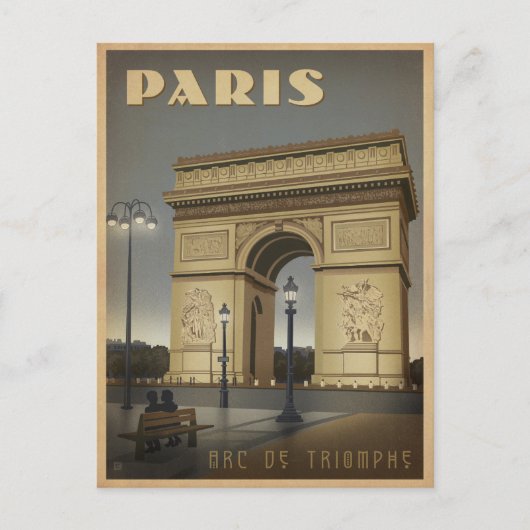 Save The Date | Paris - Arc De Triomphe Ankündigungspostkarte (Vorderseite)