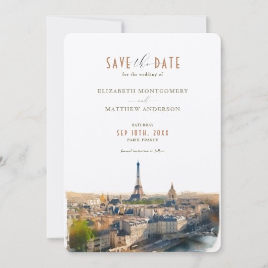 Save the Date Paris - Frankreich - Einladung (Vorderseite)