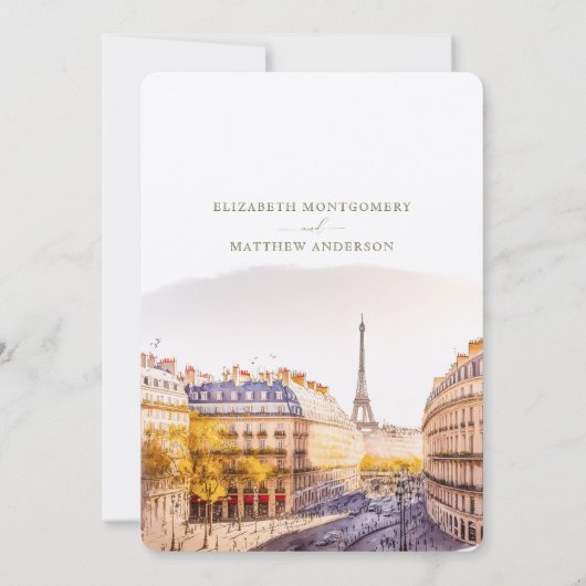 Save the Date Paris - Frankreich Zielort Einladung (Rückseite)