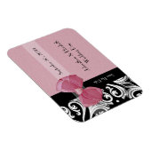 Save the Date Pariser Hochzeit Pink Bow und Name Magnet (Rechte Seite)