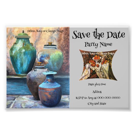 Save the Date Party Einladung Fotodruck (Vorne)