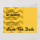 Save the Date PARTY RETIREMENT Gold Black Heart V3 Ankündigungspostkarte (Rückseite)