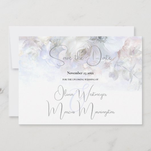 Save the Date | Pastel Peonies Floral Einladung (Vorderseite)