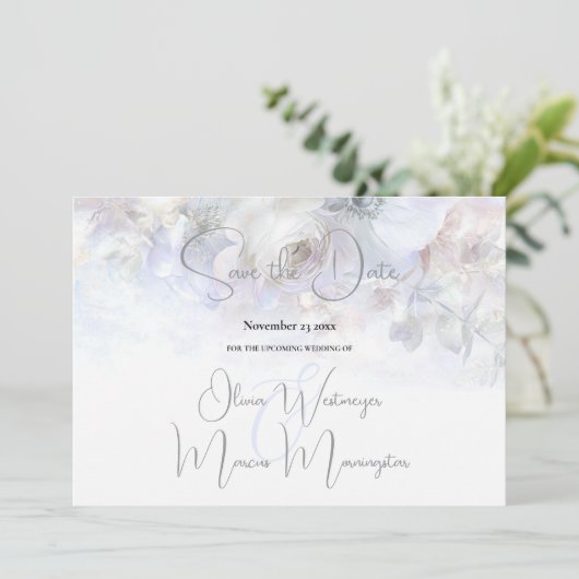 Save the Date | Pastel Peonies Floral Einladung (Stehend Vorderseite)