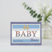 Save the Date Patriotic Baby Dusche Postkarte (Stehend Vorderseite)
