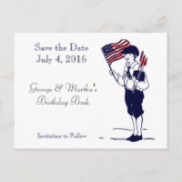 Save the Date Patriotische Flag Fireworks Postcard