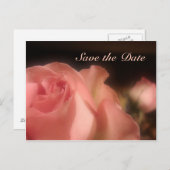 Save the Date - Peach Rose Postkarte (Vorne/Hinten)