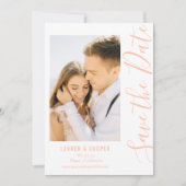 Save the Date Peach Stylish Script Modern Wedding (Vorderseite)