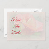 Save the Date - Peachy Rose Blossom Ankündigungspostkarte (Vorne/Hinten)