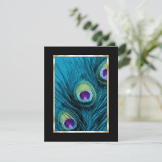 Save the Date Peacock (Stehend Vorderseite)