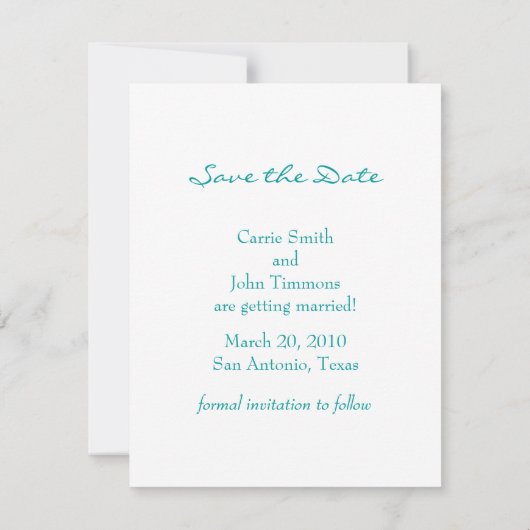 Save the Date Peacock Feather Set 1113 (Rückseite)