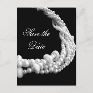 Save the Date Pearl Postcard Ankündigungspostkarte