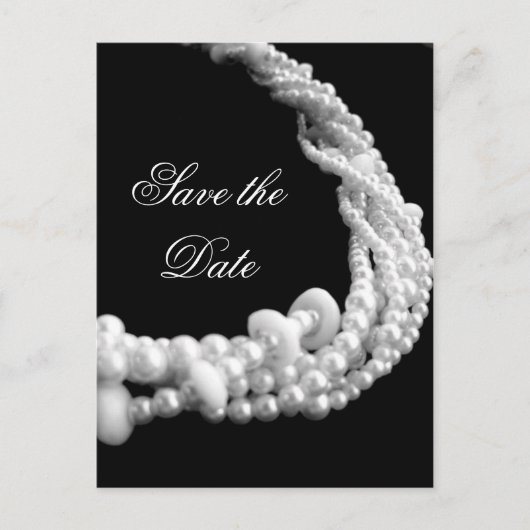 Save the Date Pearl Postcard Extended Version Ankündigungspostkarte (Vorderseite)