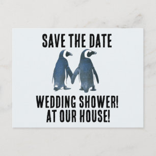 SAVE THE DATE PENGUINS POLTERABEND EINLADUNGEN