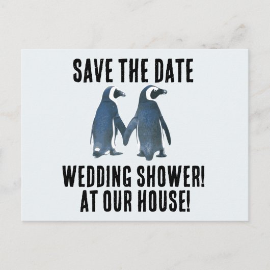 SAVE THE DATE PENGUINS POLTERABEND EINLADUNGEN (Vorderseite)