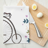 Save the Date Penny Farthing Geschirrtuch (Viertel Falte)