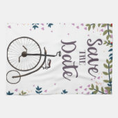 Save the Date Penny Farthing Geschirrtuch (Horizontal)