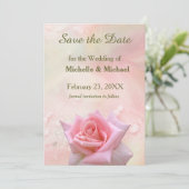 Save the Date Perfect Pink Rose (Stehend Vorderseite)