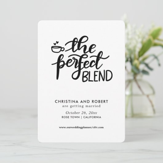 Save The Date | Perfekter Blend Handgeschriebenes Einladung (Stehend Vorderseite)