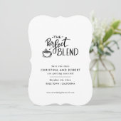 Save The Date | Perfekter Blend Script-Kaffee Love Einladung (Stehend Vorderseite)
