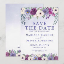 Save the Date Periwinkle Fuchsia Blush