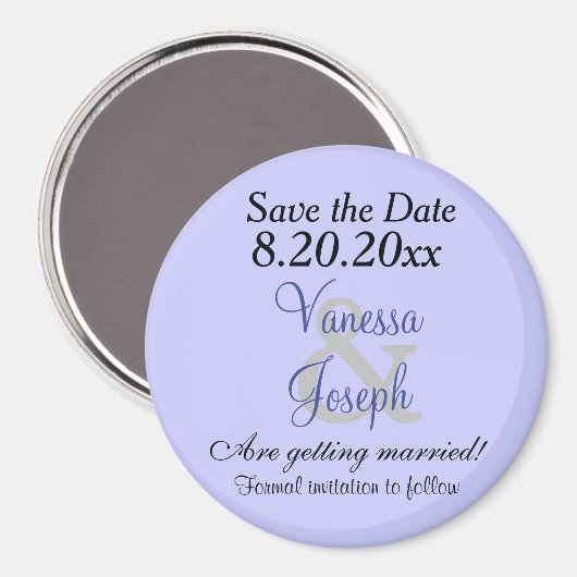 Save the Date Periwinkle Magnet (Vorderseite/Rückseite)
