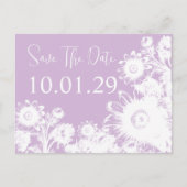 Save the Date PeriwinkleLavender Vintage Blume Ankündigungspostkarte (Vorderseite)