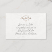 Save the Date Perlhornwurfkarte Visitenkarte (Rückseite)