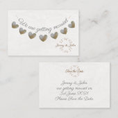 Save the Date Perlhornwurfkarte Visitenkarte (Vorne/Hinten)