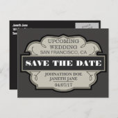 Save the Date Personalisiert Ankündigungspostkarte (Vorne/Hinten)