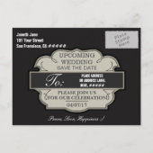 Save the Date Personalisiert Ankündigungspostkarte (Rückseite)