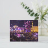 Save the Date Personalisiert Las Vegas Postcard Postkarte (Stehend Vorderseite)
