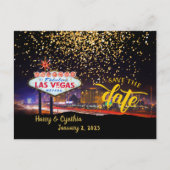 Save the Date Personalisiert Las Vegas Postcard Postkarte (Vorderseite)