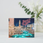 Save the Date Personalisiert Las Vegas Postcard Postkarte (Stehend Vorderseite)