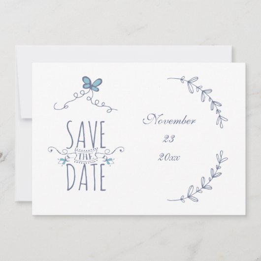 Save the Date Personalisiert Laurels Card (Vorderseite)