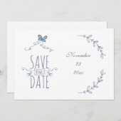 Save the Date Personalisiert Laurels Card (Vorne/Hinten)