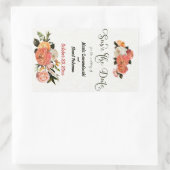 Save the Date Personalisiert Mimosa Floral Rechteckiger Aufkleber (Tasche)