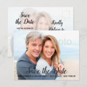 Save the Date, Personalisiert mit Foto, zweiseitig Ankündigungspostkarte (Vorne/Hinten)