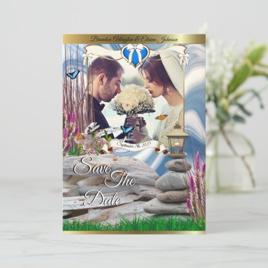 Save the Date Personalisierte Einladung (Stehend Vorderseite)