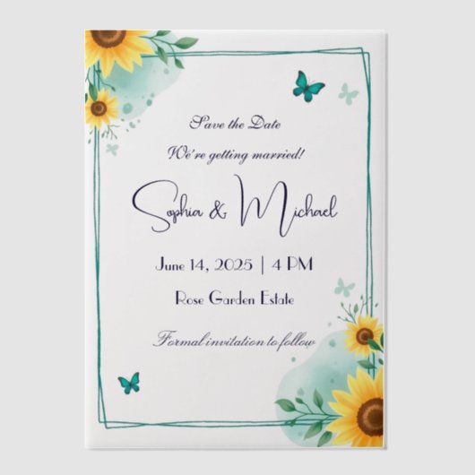 "Save the Date" Personalisierte Hochzeit Pergament Einladungen (Vorderseite)