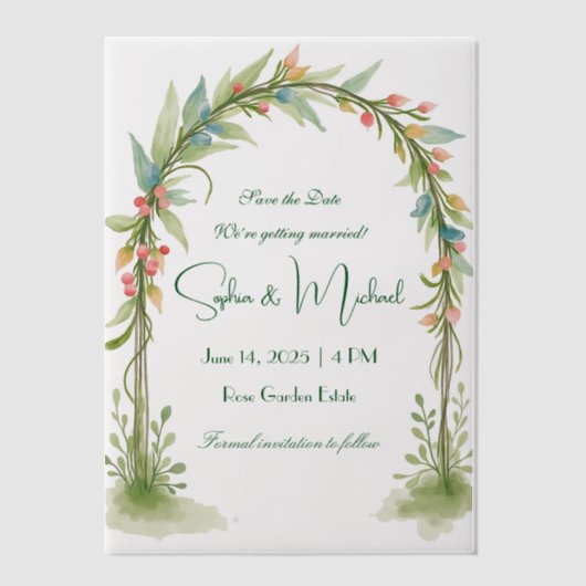 "Save the Date" Personalisierte Hochzeit Pergament Einladungen (Vorderseite)