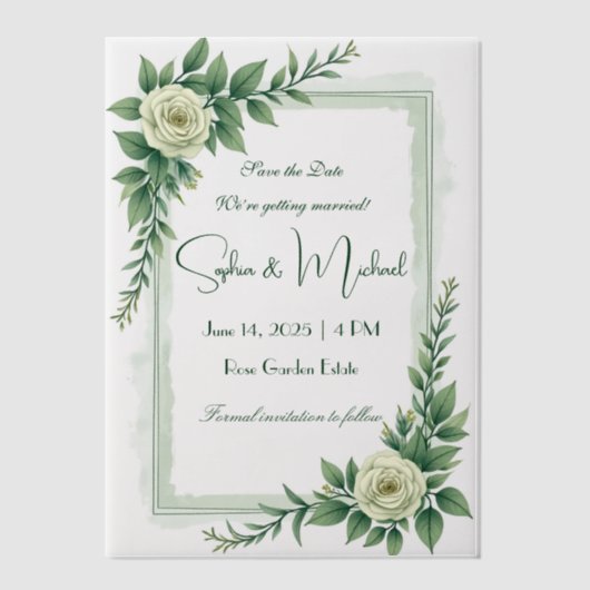 "Save the Date" Personalisierte Hochzeit Pergament Einladungen (Vorderseite)