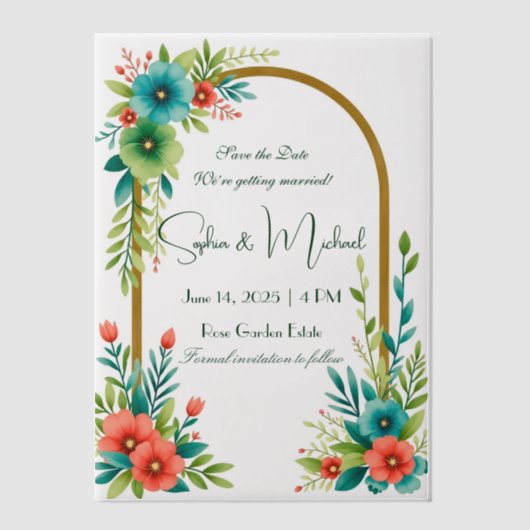 "Save the Date" Personalisierte Hochzeit Pergament Einladungen (Vorderseite)