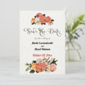 Save the Date Personalisierte Mimosa-Blumenkarte (Stehend Vorderseite)