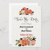 Save the Date Personalisierte Mimosa-Blumenkarte (Vorne/Hinten)