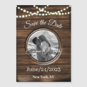 Save the Date Personalisierte rustikale Magnetkart Magnetkarte (Vorderseite)