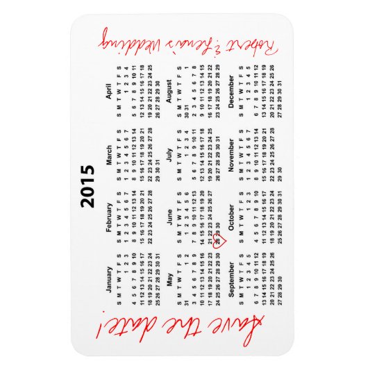 Save the Date Personalisierter Kalenderzeitplan Magnet (Vertikal)