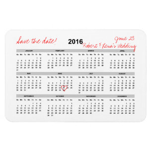 Save the Date Personalisierter Kalenderzeitplan Magnet