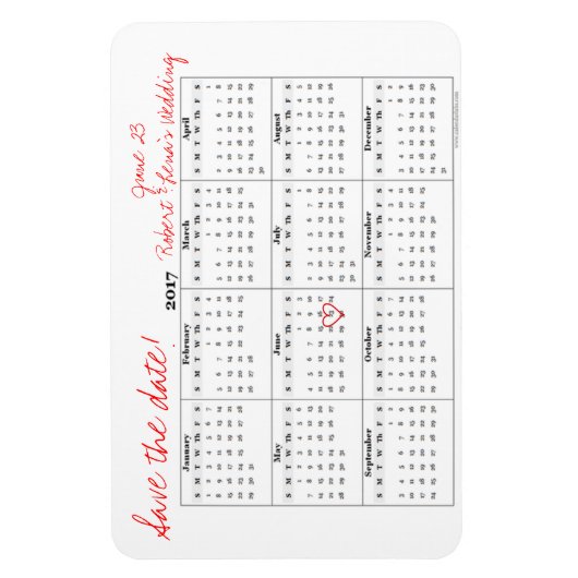 Save the Date Personalisierter Kalenderzeitplan Magnet (Vertikal)