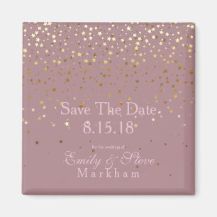 Save the Date Petite Golden Stars Magnet-DSTY-Rose Magnet
